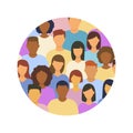 Diverse multicultural group of people standing together in round shape Royalty Free Stock Photo